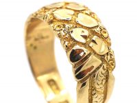 Edwardian 9ct Gold Keeper Ring with Hearts Motif
