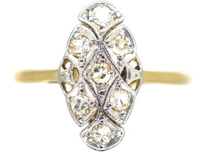 Art Deco 18ct Gold & Platinum, Diamond Ring