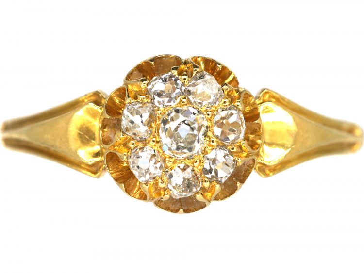 Edwardian 18ct Gold, Diamond Daisy Cluster Ring
