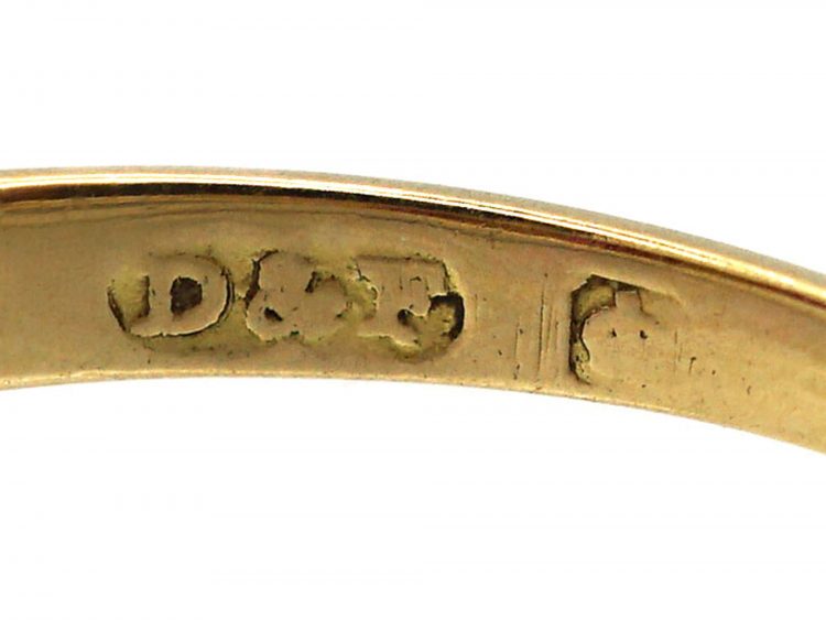 Edwardian 18ct Gold, Ruby & Diamond Three Stone Ring by Deakin & Frances