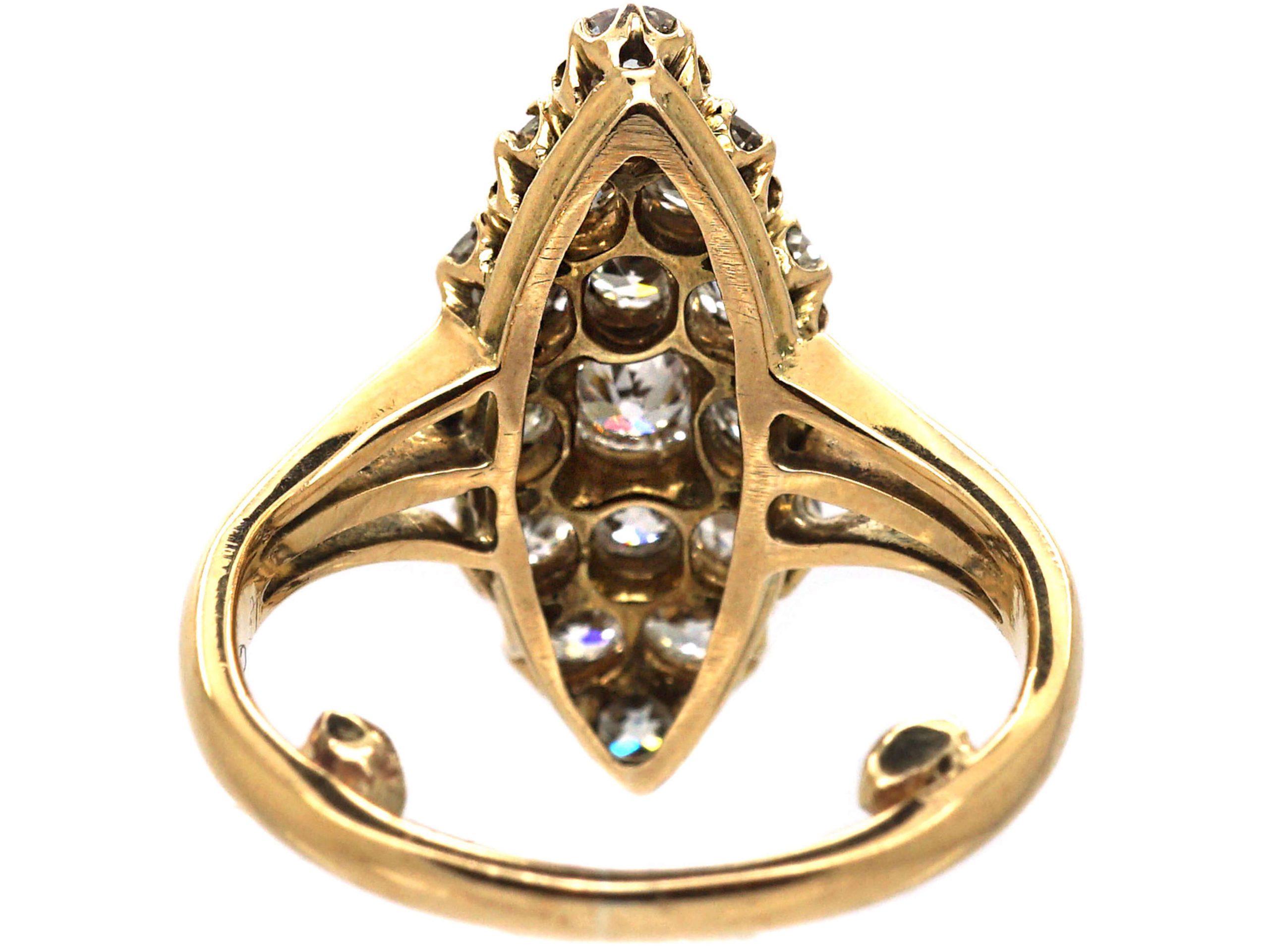 Edwardian 18ct Gold & Diamond Marquise Ring (833R) | The Antique ...