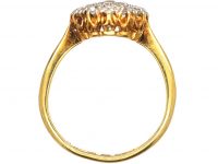 Edwardian 18ct Gold & Platinum, Pave Set  Diamond Cluster Ring