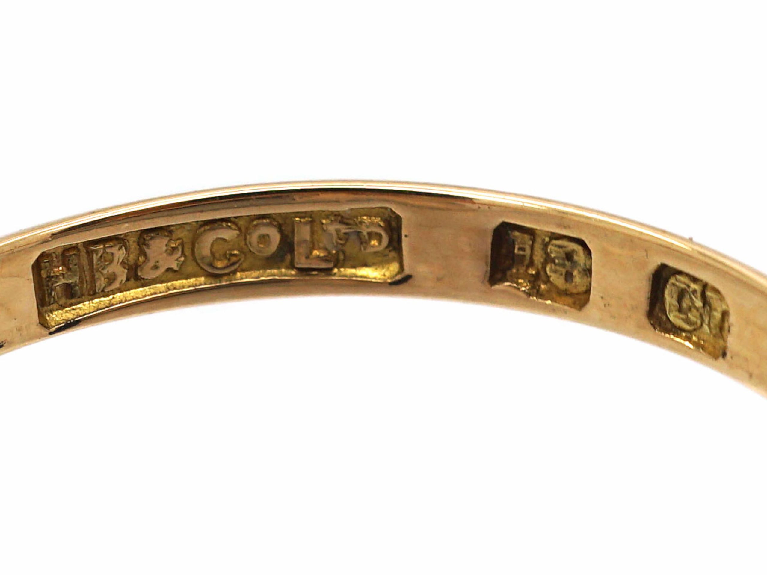 Art Nouveau 18ct Gold, Ruby, Diamond & Sapphire Double Shamrock Ring ...