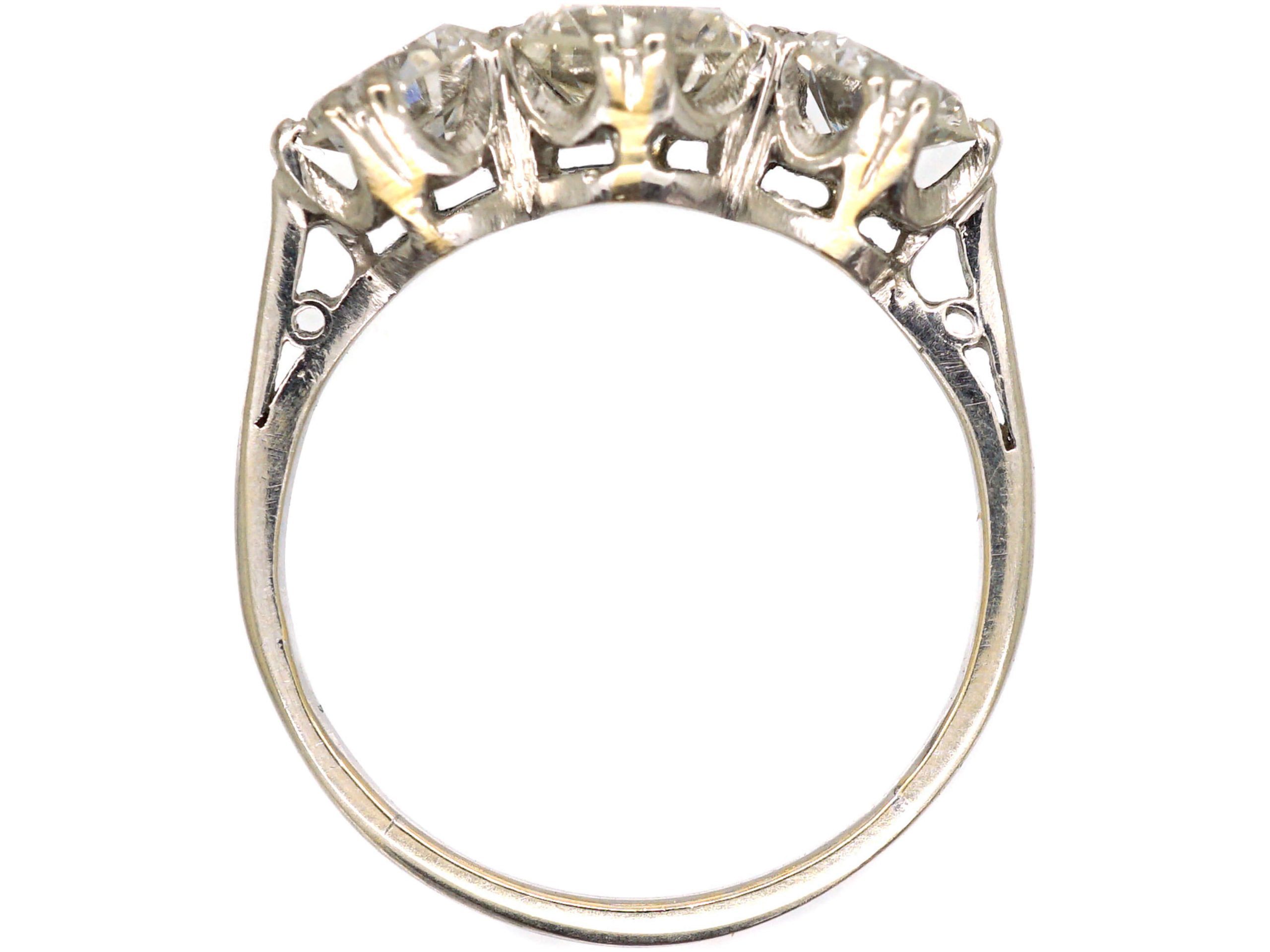 Art Deco Platinum, Three Stone Diamond Ring (909R) | The Antique ...