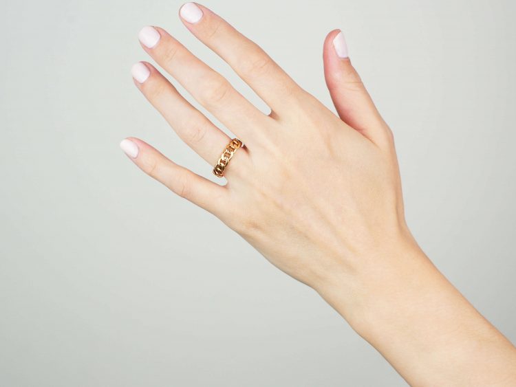 Edwardian 18ct Gold Curb Link Ring
