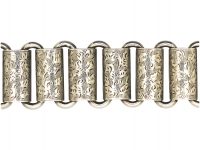 Victorian Silver Articulated Bracelet with Engraved Links