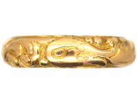 Early 20th Century 18ct Gold Wedding Ring with Repoussé Decoration