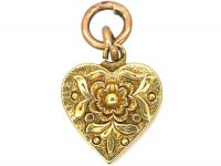 Georgian 18ct Gold Heart Shaped Pendant with Locket on Reverse