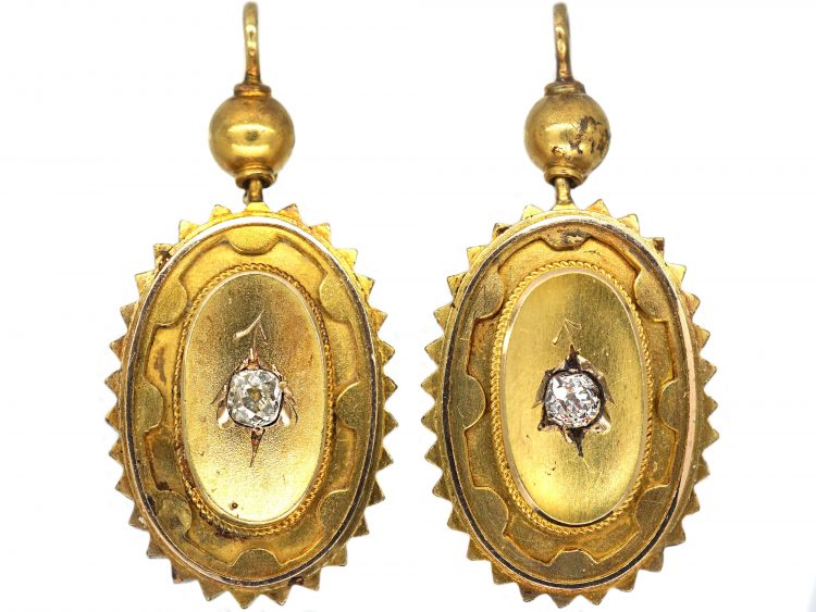 Gemstone earrings Very dark blue agate earrings Small romantic earrings Victorian earrings Brass earrings Edwardian earrings