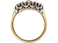 Edwardian 18ct Gold, Five Stone Diamond Ring with small Diamond Detail