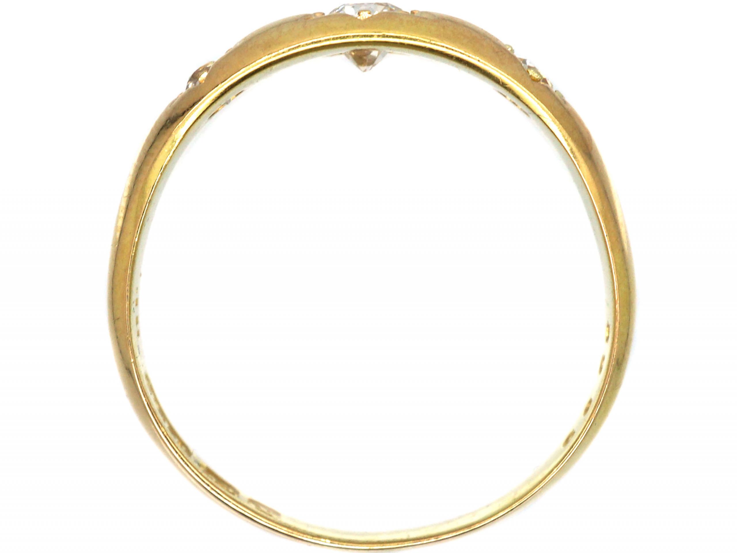 Victorian 18ct Gold, Three Stone Diamond Gypsy Ring (985R) | The ...