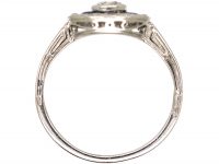 Art Deco Platinum, Diamond & Sapphire Target Ring