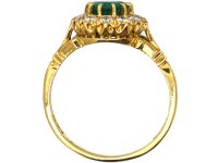 18ct Gold, Emerald & Diamond Cluster Ring