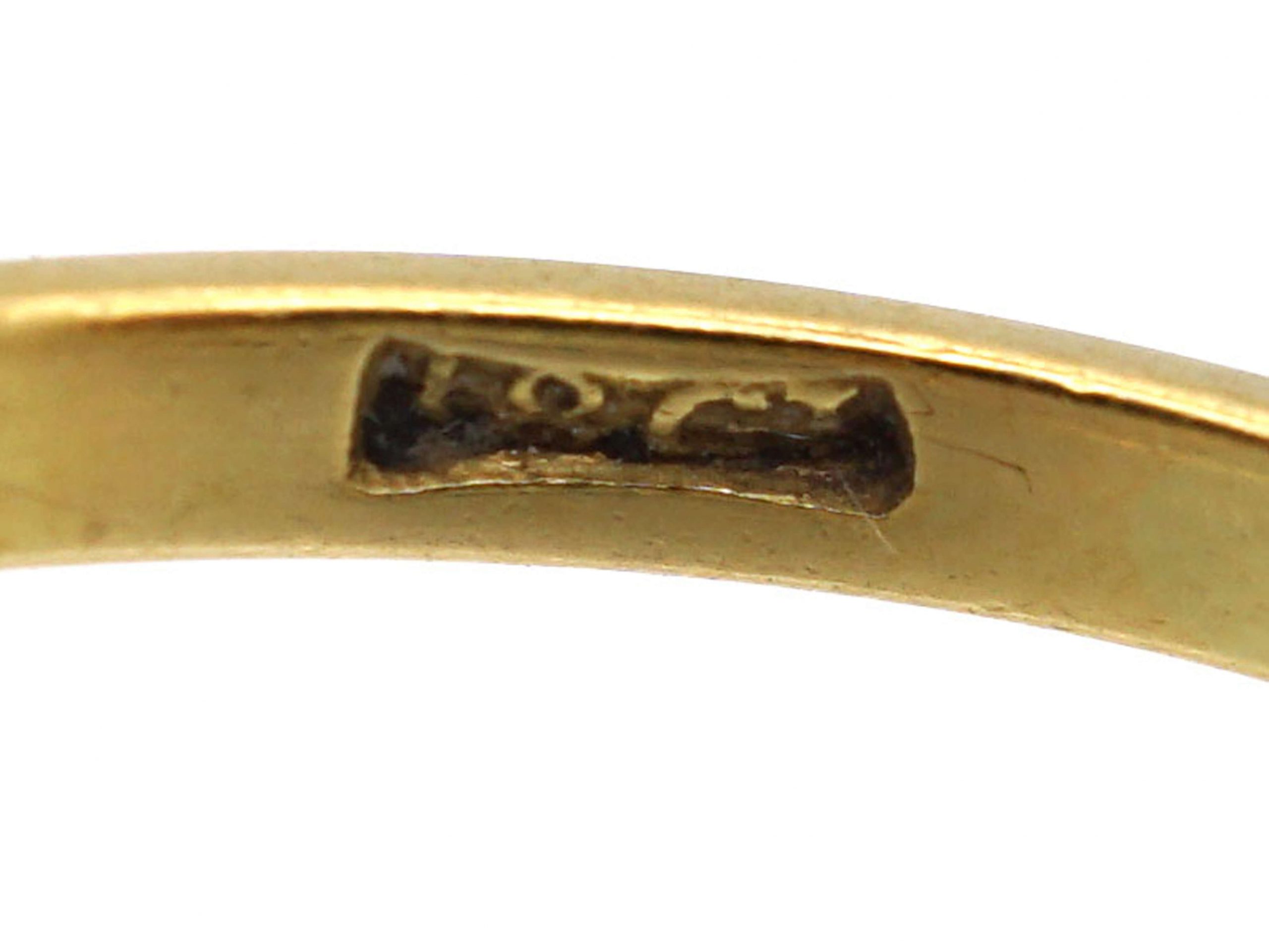 Edwardian 18ct Gold, Ruby & Diamond Three Stone Boat Shaped Ring (953R ...