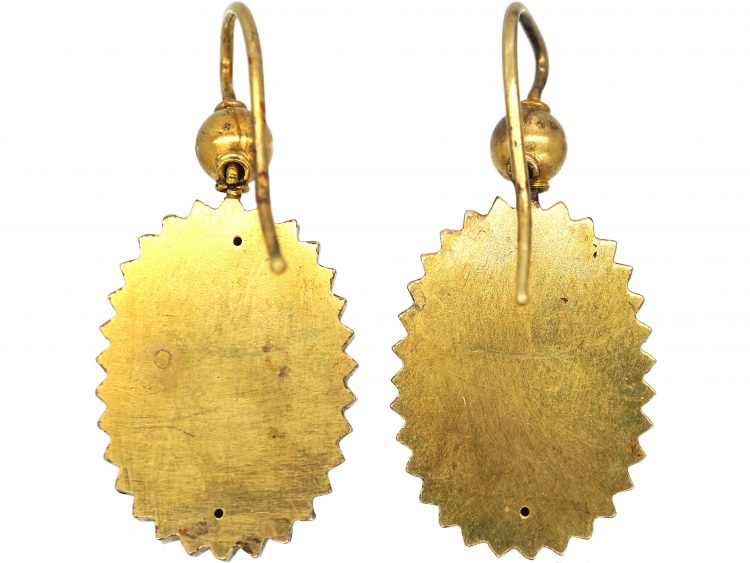 Victorian 15ct Gold Drop Earrings set with Diamonds