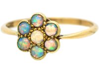 Edwardian 18ct Gold, Opal Cluster Ring