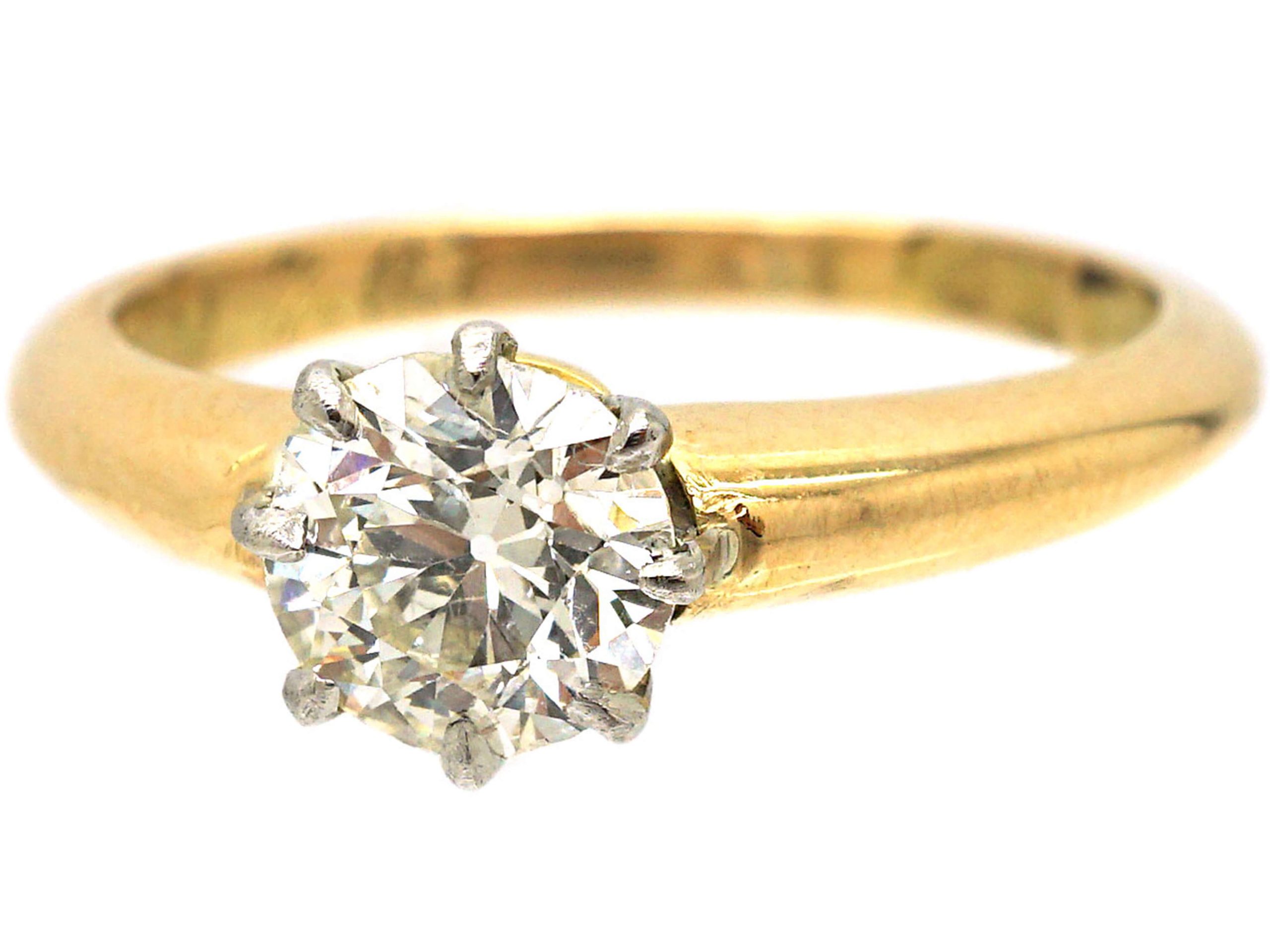 Edwardian 18ct Gold & Diamond Solitaire Ring (832R) | The Antique ...