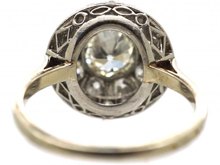 Art Deco 18ct White Gold & Platinum, Bombè Diamond Ring