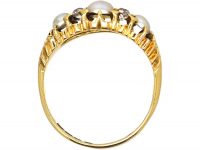 Victorian 18ct Gold, Natural Split Pearl & Diamond Ring