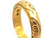 Early 20th Century 18ct Gold Wedding Ring with Repoussé Decoration