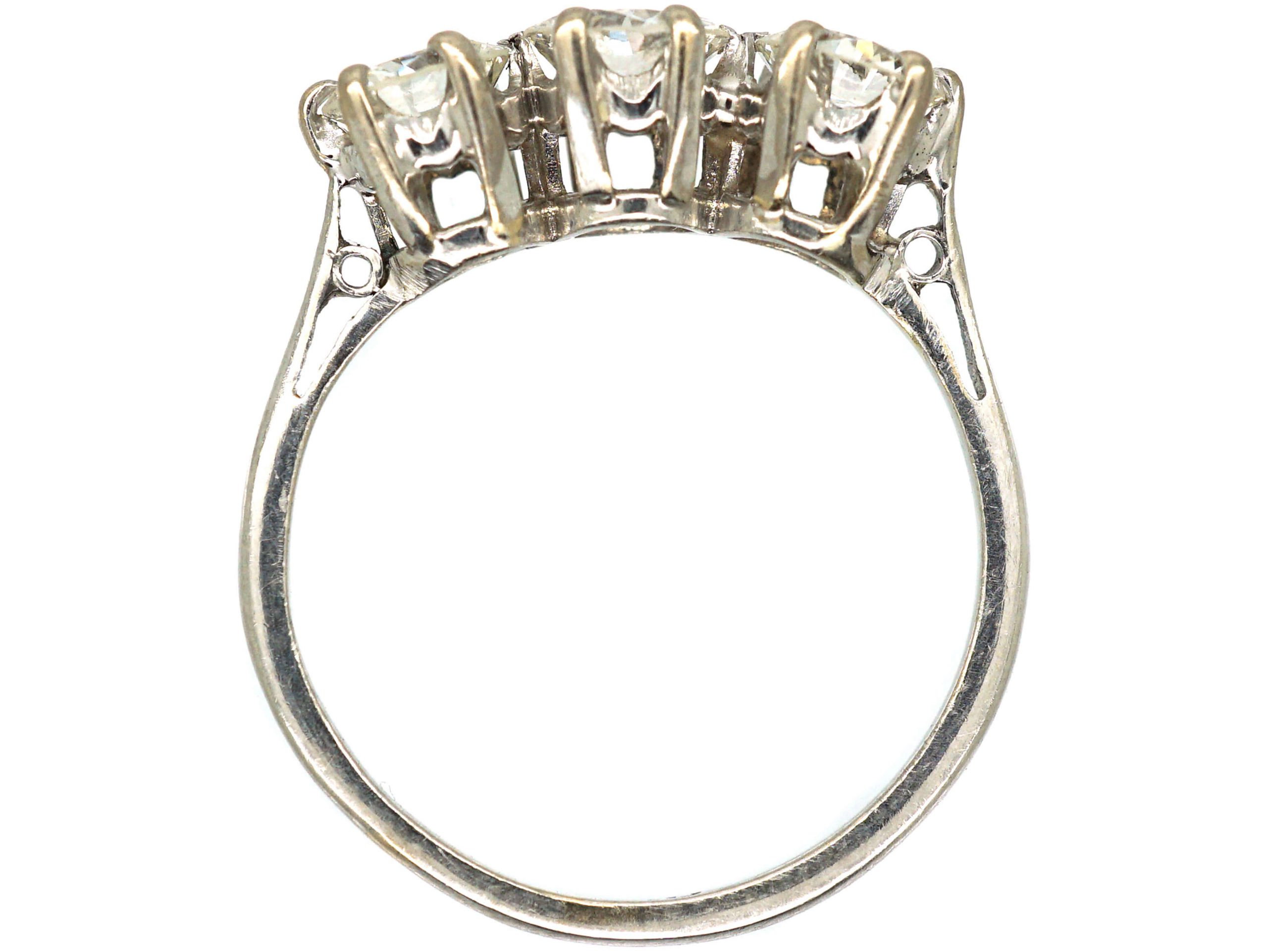 Platinum, Three Stone Diamond Ring (847R) | The Antique Jewellery Company