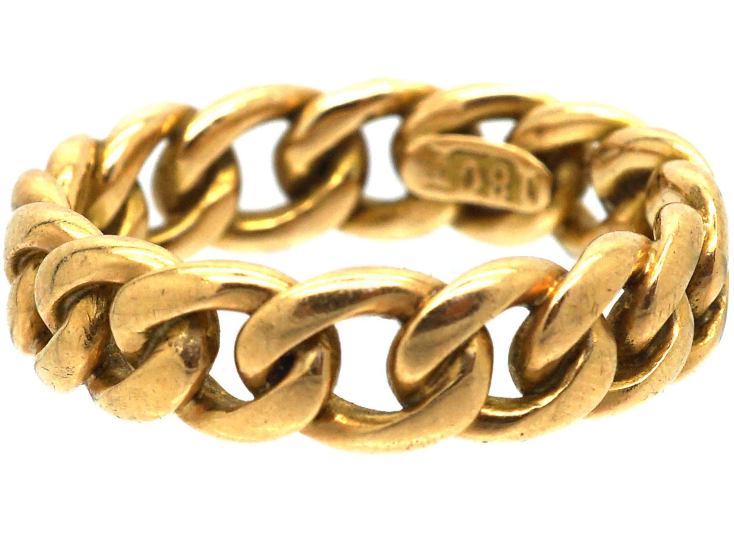 Edwardian 18ct Gold Curb Link Ring (617R) | The Antique Jewellery Company