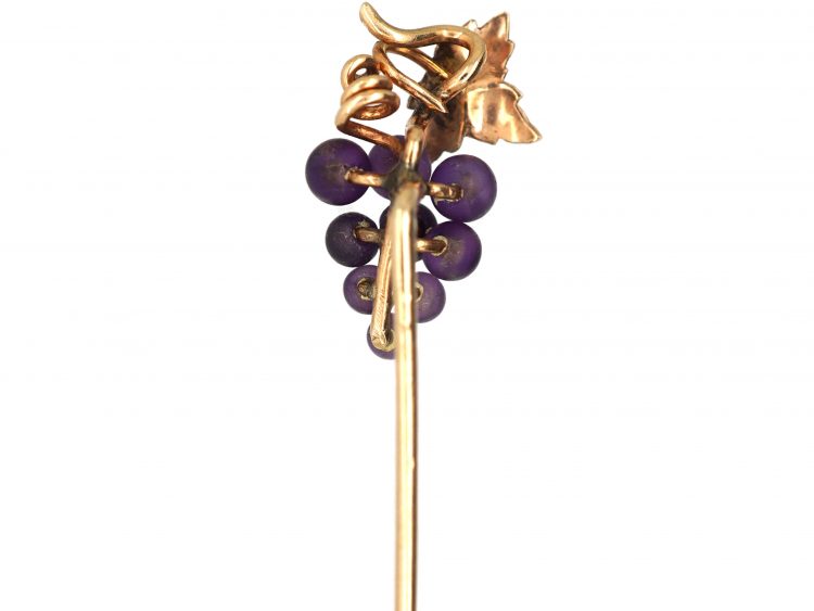 Edwardian 15ct Gold Two Colour Gold Tie Pin of a Bunch of Grapes