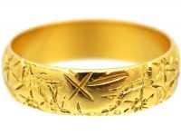 22ct Gold Wedding Roses & Ivy Leaves Ring