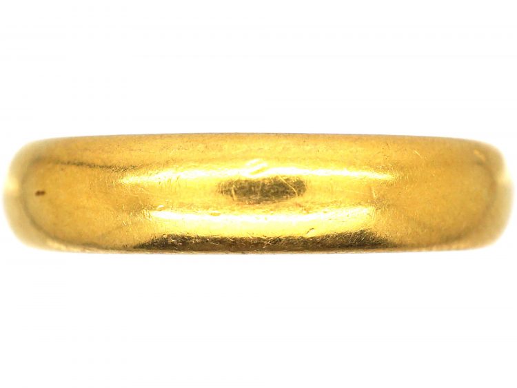 22ct Gold Wide Wedding Ring Assayed in 1929 by Charles Green & Sons