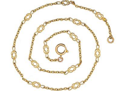 Edwardian 15ct Gold Lover's Knot Chain