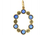 Edwardian Gold, Sapphire and Natural Split Pearl Pendant
