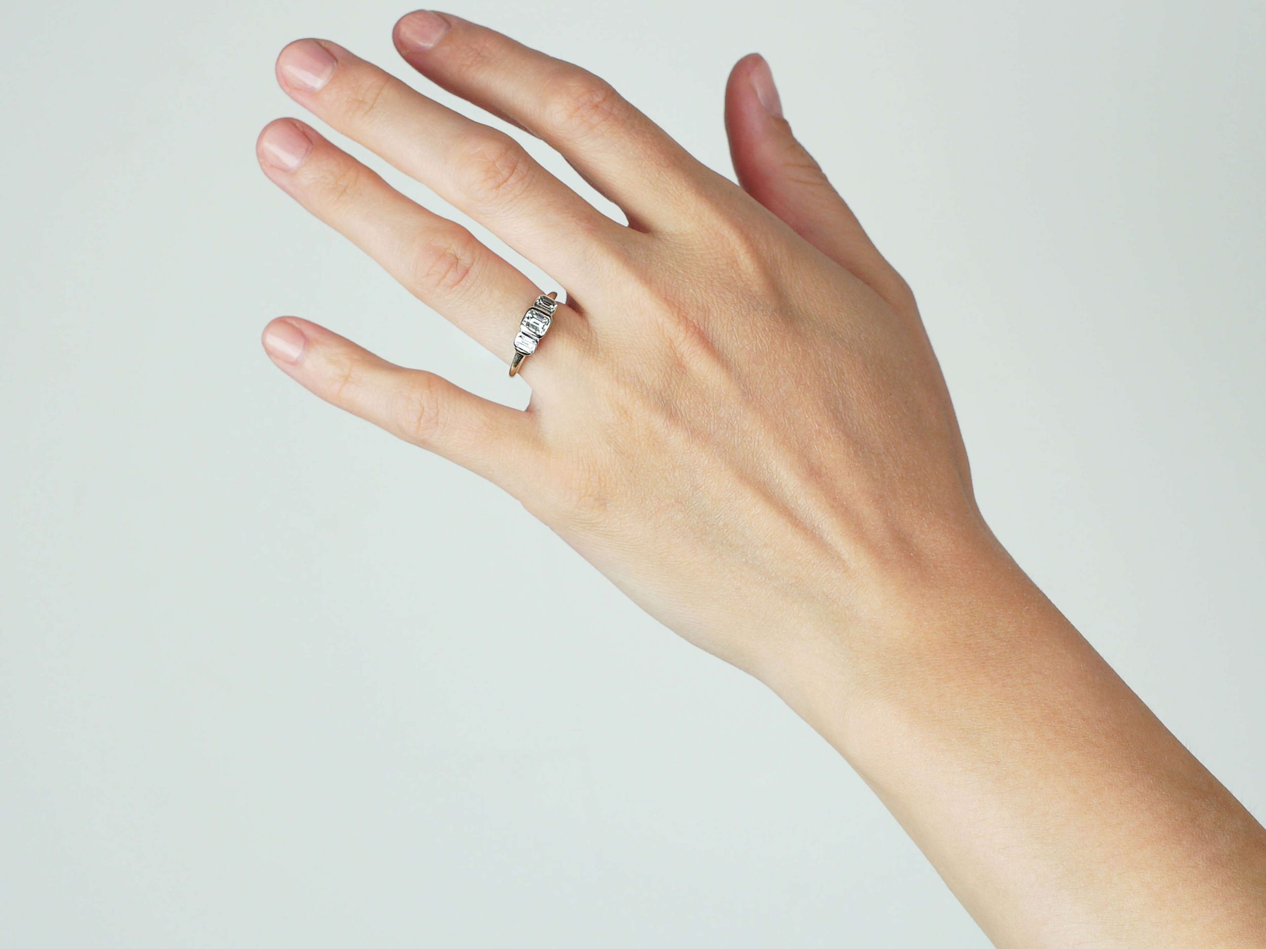 9ct Yellow Gold 3 Stone 'Sophia' Baguette Ring main image 1