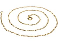 Edwardian 9ct Gold Narrow Trace Link Chain