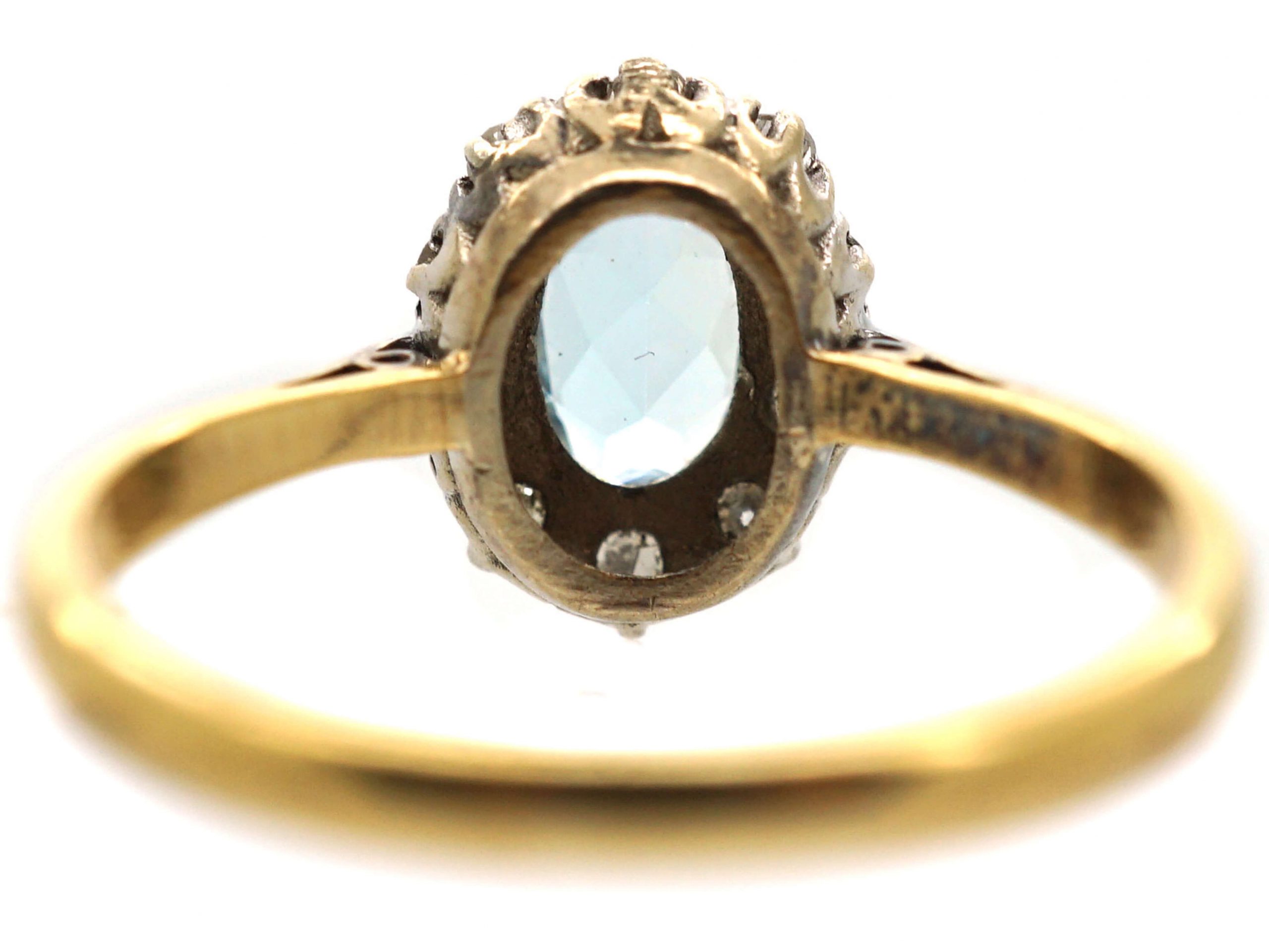 A lovely Aquamarine and Diamond cluster ring