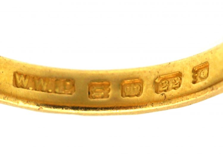 Art Deco 22ct Gold Wedding Ring with Ornate Decoration