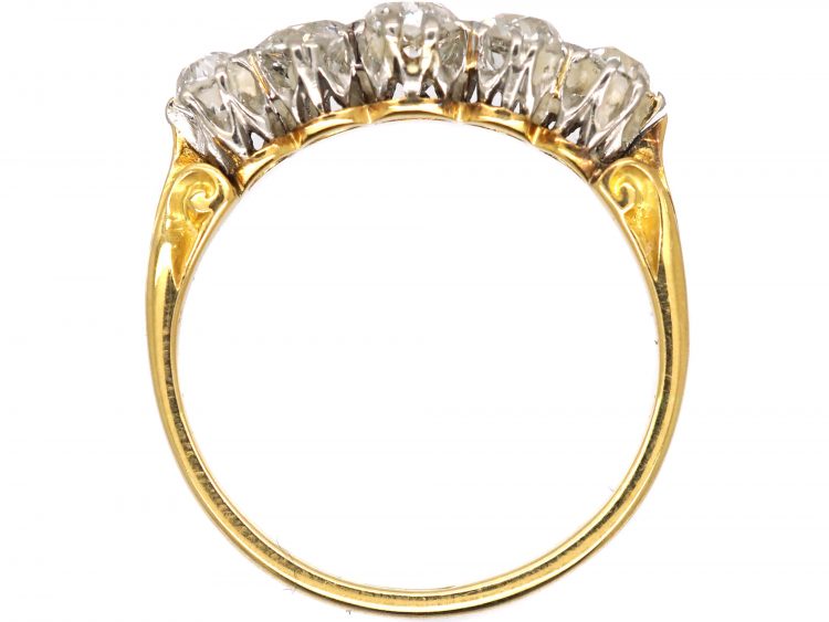 Edwardian 18ct Gold & Platinum, Five Stone Diamond Ring