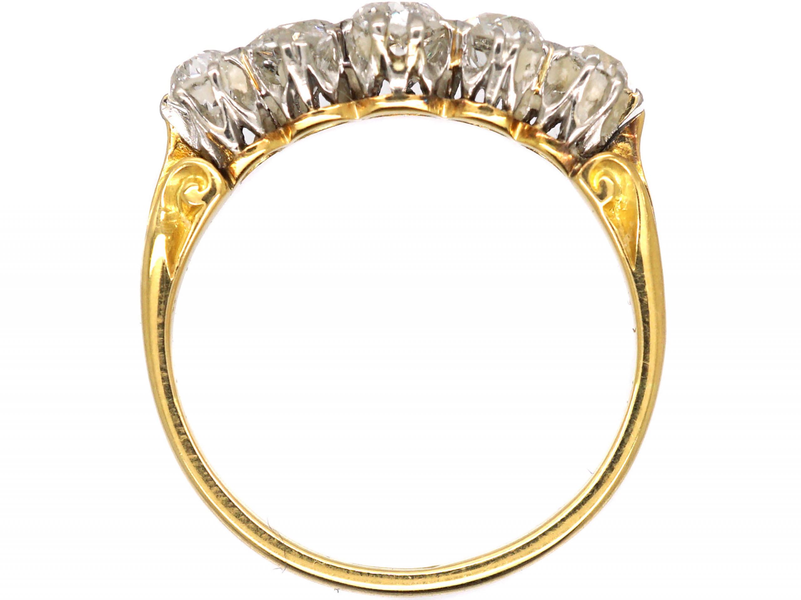 Edwardian 18ct Gold & Platinum, Five Stone Diamond Ring (96S) | The ...