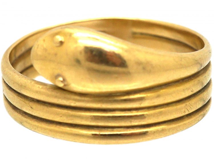 Edwardian 18ct Gold Coily Snake Ring