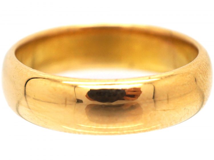 22ct Gold Wide Wedding Ring Assayed in 1925