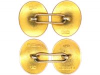 15ct Gold Plain Oval Cufflinks