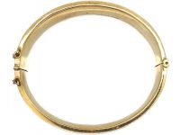 9ct Gold Wide Engraved Bangle