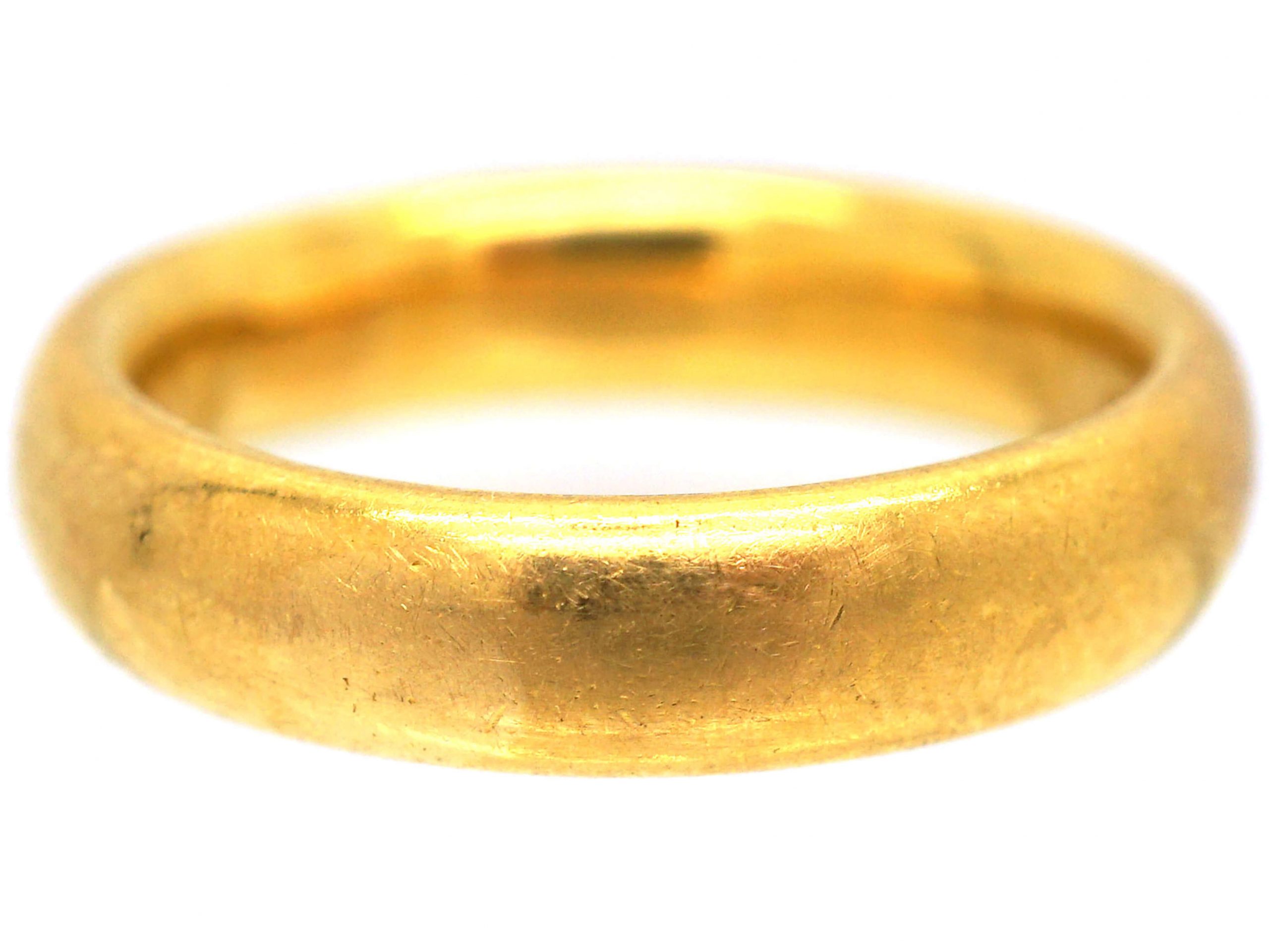 22ct Gold Wide Wedding Ring Assayed in 1925 (90S) | The Antique ...