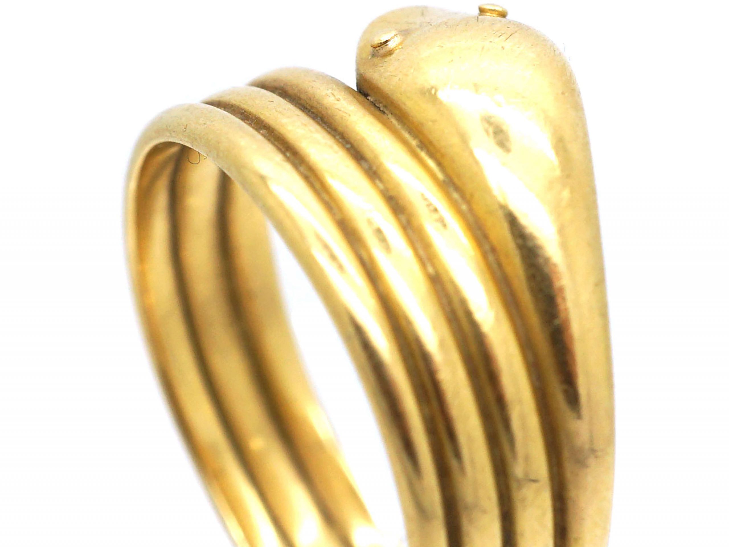 Edwardian 18ct Gold Coily Snake Ring (123S) | The Antique Jewellery Company