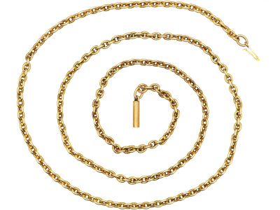 Edwardian 9ct Gold Medium Length Chain with Barrel Clasp