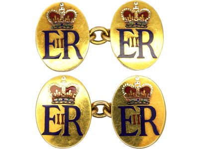 9ct Gold Her Majesty Queen Elizabeth 11 Presentation Cufflinks