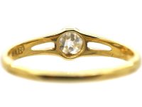 Edwardian 18ct Gold, Diamond Solitaire Ring in Openwork Setting