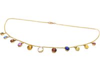 Victorian 15ct Gold Multi-Gem Harlequin Necklace