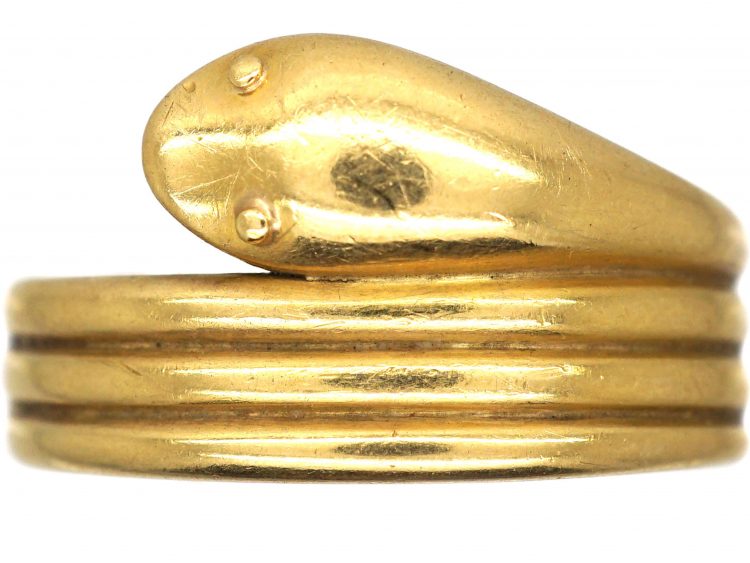 Edwardian 18ct Gold Coily Snake Ring