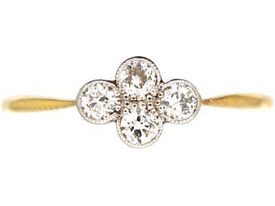 Edwardian 18ct Gold & Platinum, Diamond Four Stone Ring