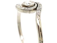 Art Deco Platinum & Diamond Catherine Wheel Design Ring